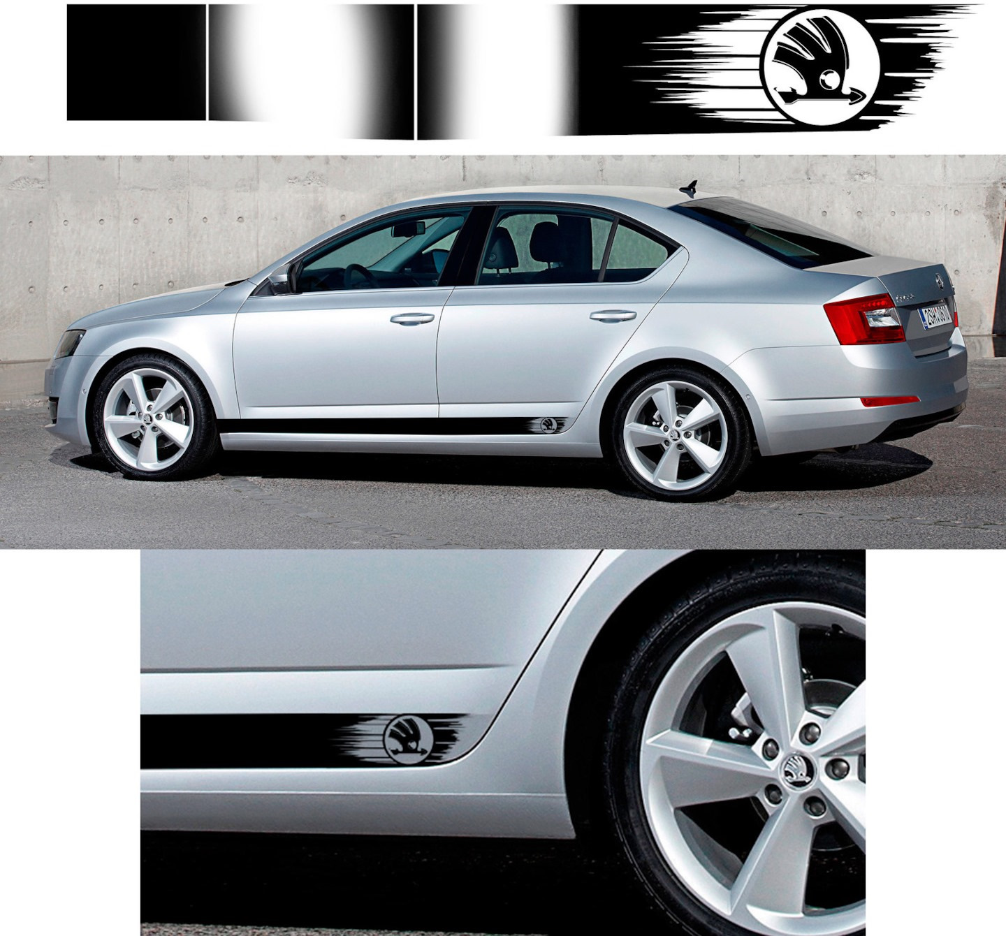 Число автомобиля и наклейка на борт — Skoda Octavia Mk2, 1,6 л., 2009 ...