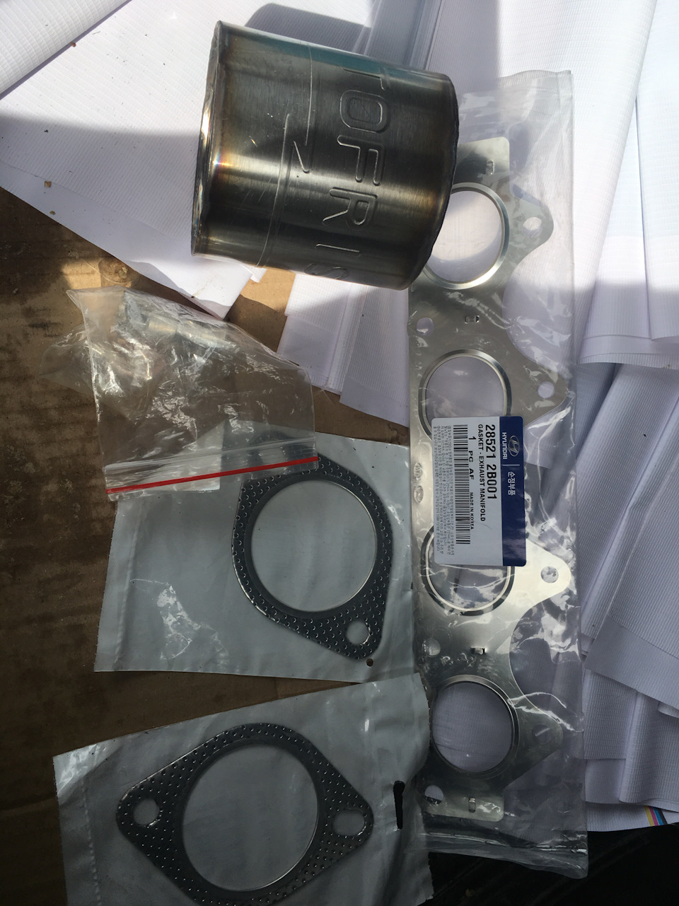 285212B001 Прокладка выхлопной трубы KIA HYUNDAI | Запчасти на DRIVE2