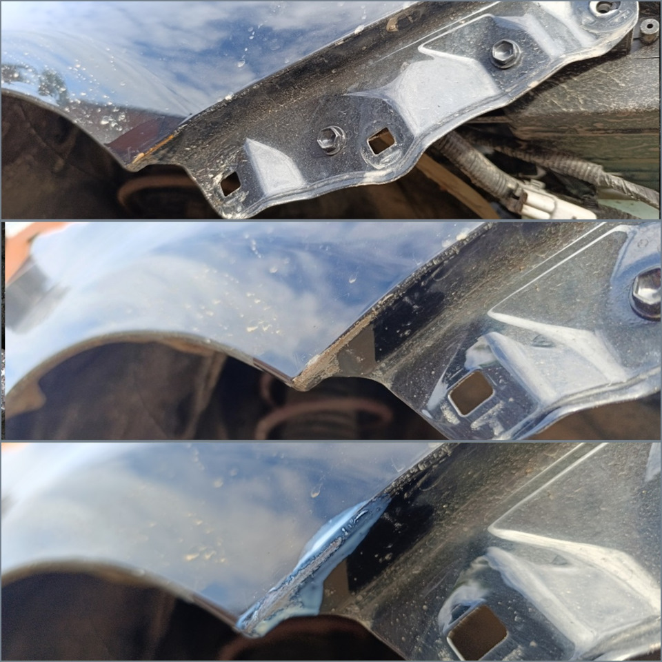 потом подмазал аккуратно краской, но уже без фото — Toyota Corolla Fielder (E160)