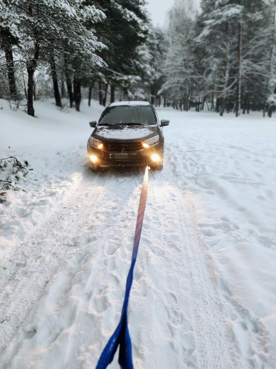 ✍️ Динамическая стропа Tplus и шаклы 🪝 поездка в лес для теста 🌨️ — Lada  Гранта (2G) FL, 1,6 л, 2019 года | помощь на дороге | DRIVE2