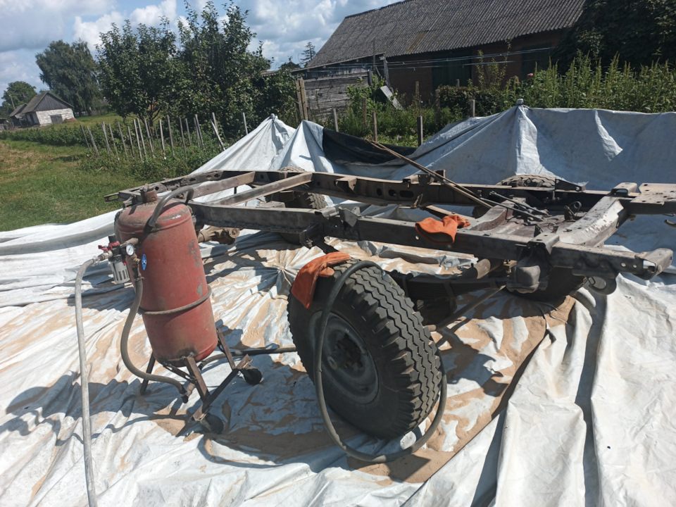 Пескоструй рамы.грунтовка покраска — УАЗ 3303, 2,4 л, 1998 года ...