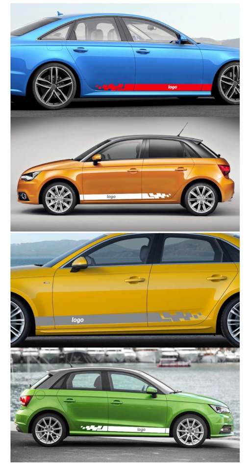 Наклейки на боковые части автомобиля на Skoda Octavia Combi RS A7 Mk3 ...