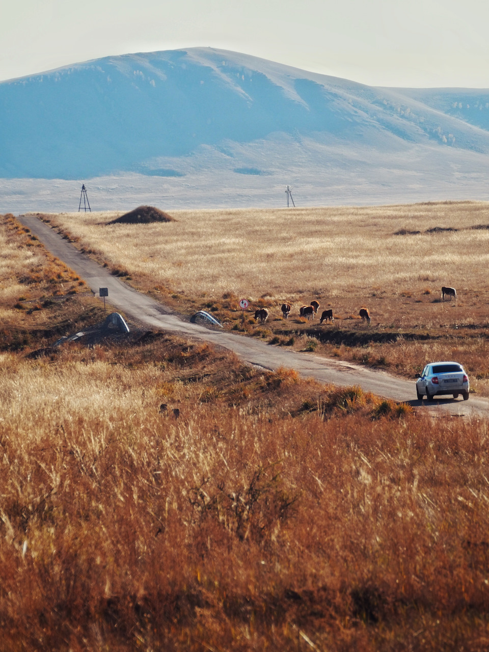 Хакаские просторы. Когда я ехал к этому месту, по дороге в радиусе 10 км а то и меньше по пути было 3 тюрьмы… — Suzuki Alto (8G)