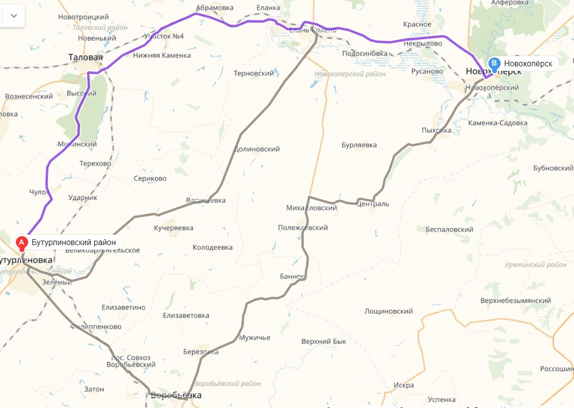 Карта бутурлиновского района воронежской области