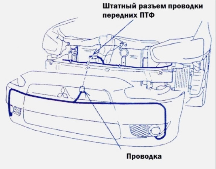 Подключение птф лансер 10 Установка туманок - Mitsubishi Lancer X, 1,8 л, 2008 года своими руками DRIVE2