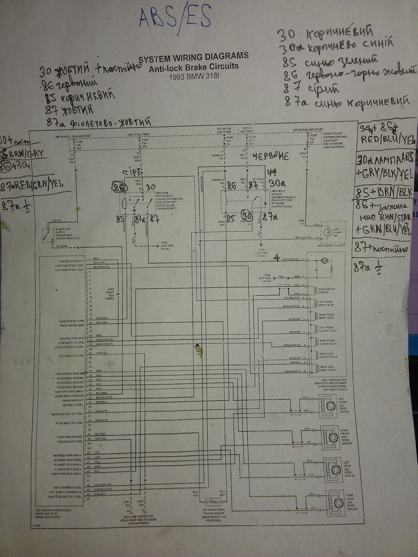 Бмв абс е36 схема