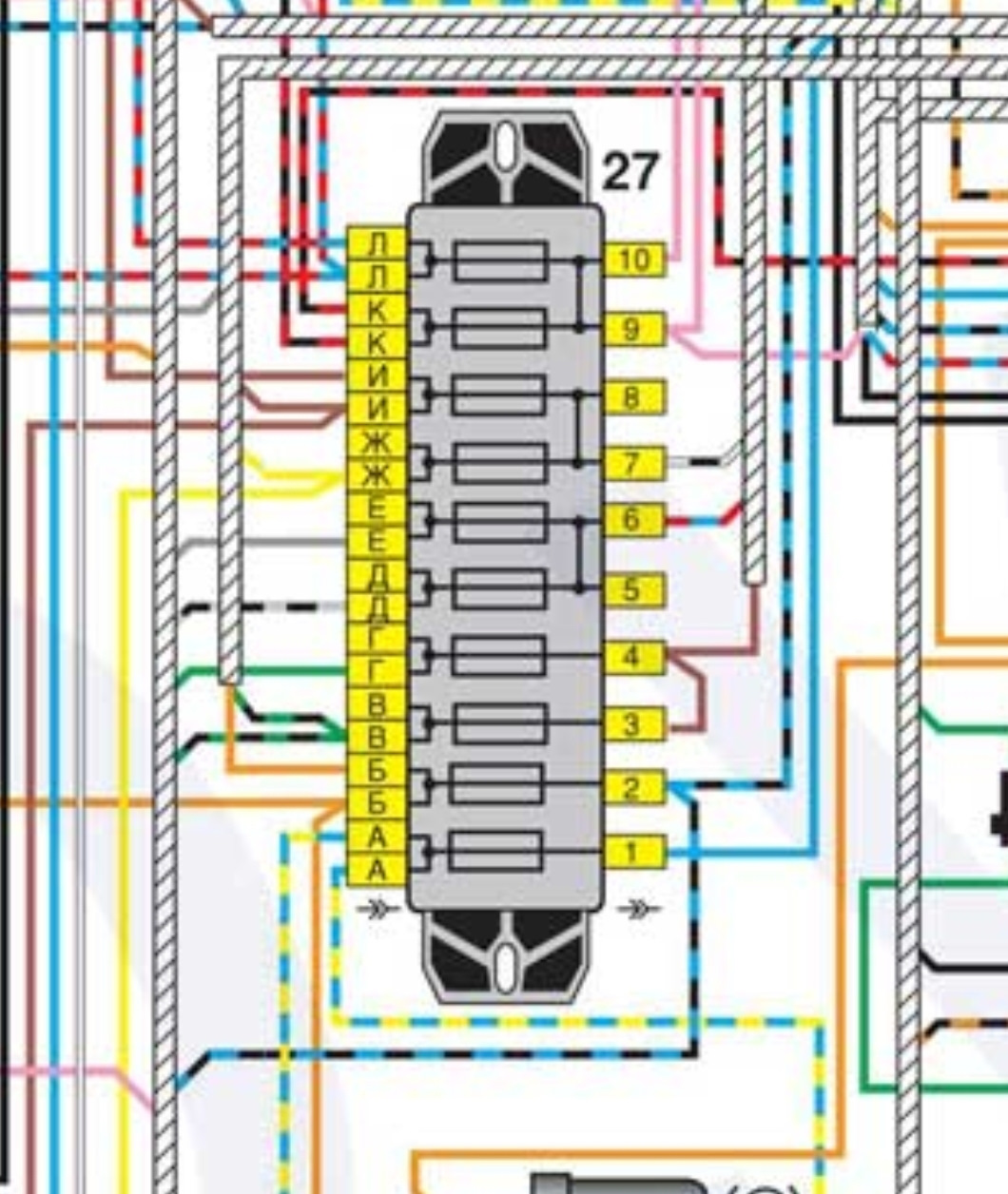 Схема предохранителей ваз 21213. Схема подключения предохранителей Ока 11113. Блок предохранителей Ока схема подключения проводов. Флажковый блок предохранителей КАМАЗ схема провода. Флажковые предохранители на ниву 21213 схема.