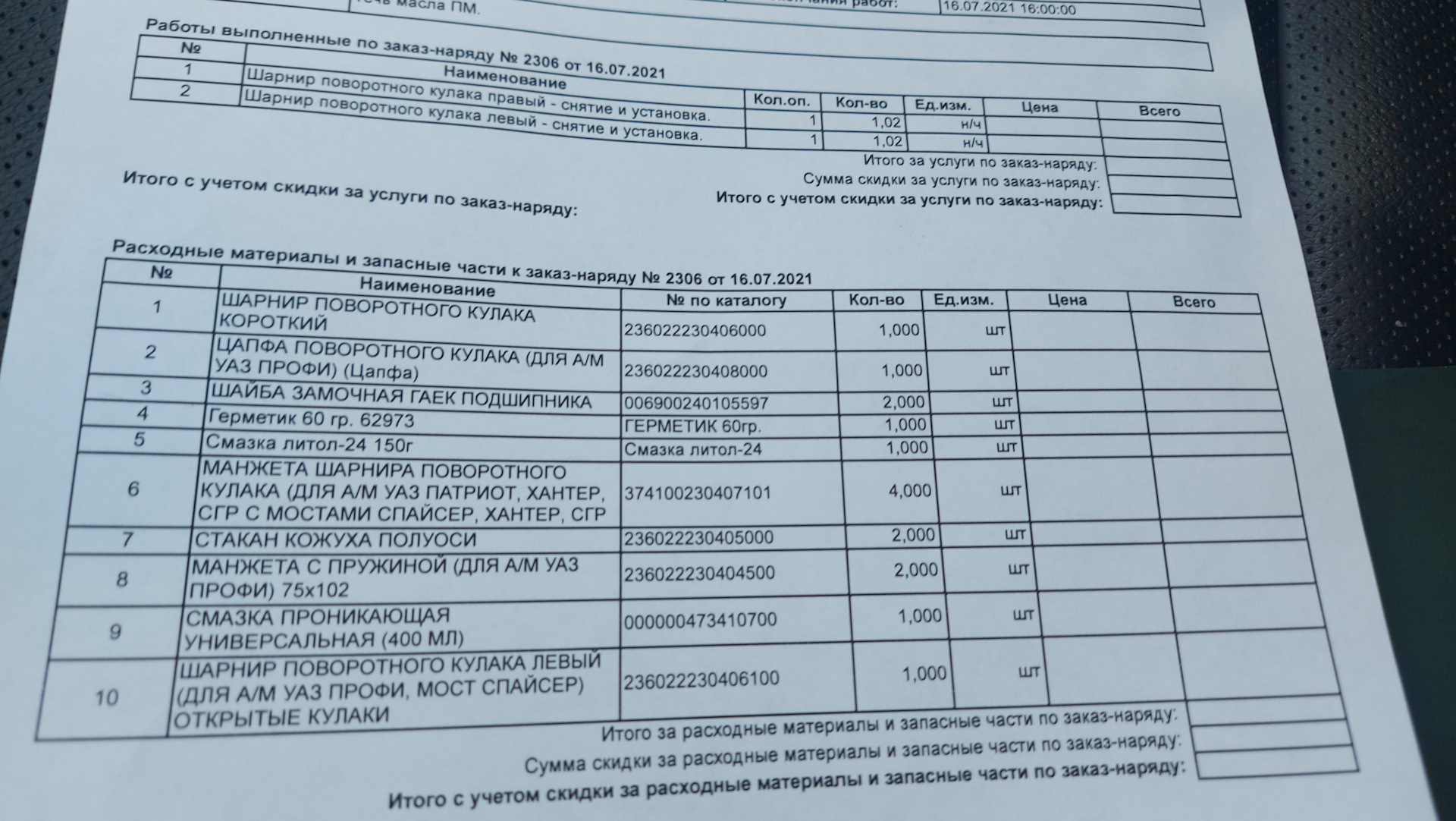 Шарнир поворотного кулака для а м уаз профи мост спайсер 236022230406000 уаз