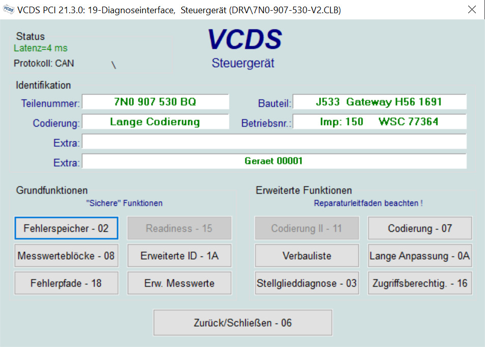 Photo from the logbook Volkswagen Passat Variant (B7). Found on photo: 7N0907530BQ, Q0001
