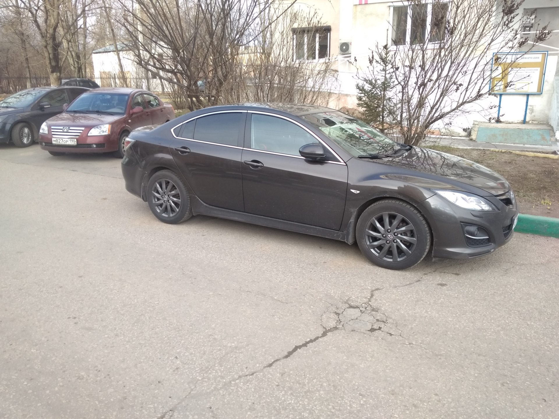 Перекрасил родные диски (цвет мокрый асфальт) — Mazda 6 (2G) GH, 2 л, 2011  года | колёсные диски | DRIVE2