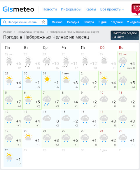 Погода набережные челны на месяц май 2024