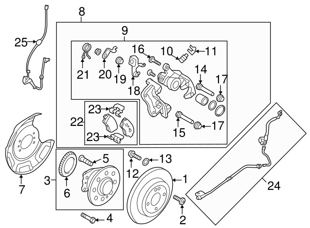 583001R300 Тормозной суппорт в сборе с колодками KIA HYUNDAI | Запчасти ...