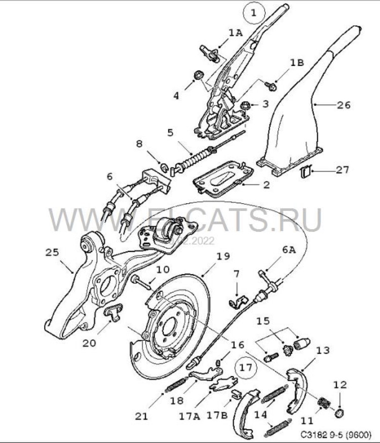 1️⃣6️⃣ Вопрос по стояночному тормозу (ручник). — Saab 9-5 (1G), 2 л ...