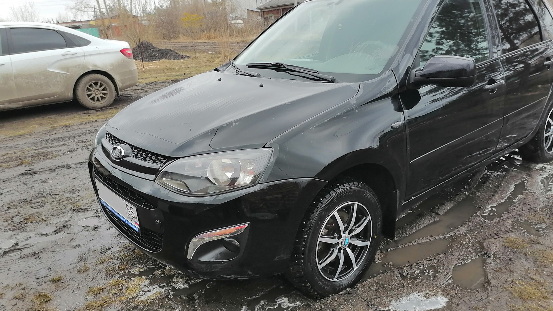 Lada Калина 2 хэтчбек 1.6 бензиновый 2013 | Сине-черный на DRIVE2