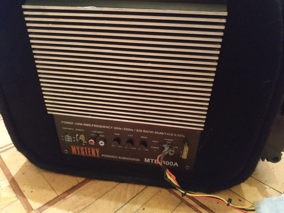 8. Активный сабвуфер (Mystery MТB-250А) и усилитель (Skyline Hurricane ...