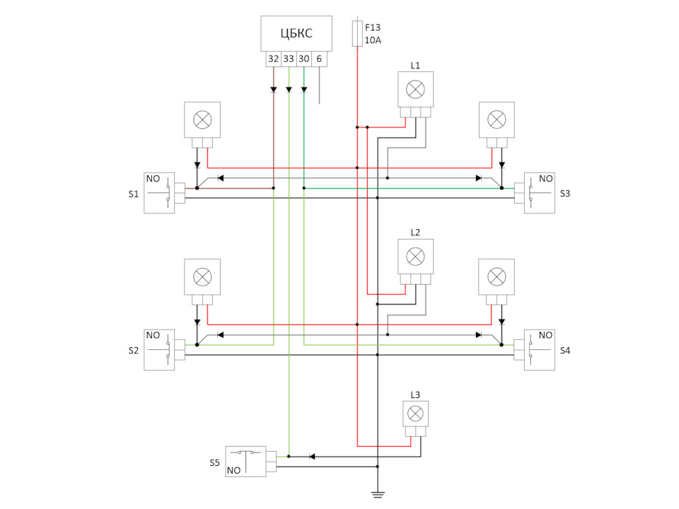 подключение концевиков дверей к сигнализации через диоды