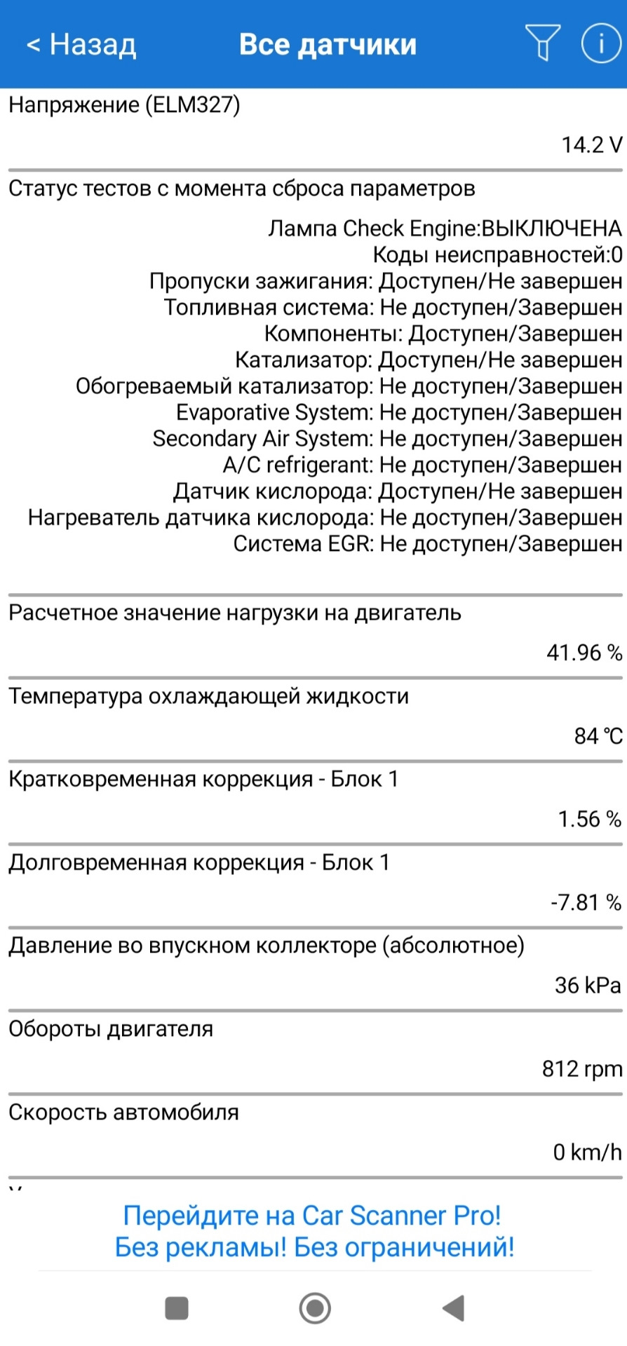 Параметры двигателя при диагностике рено логан