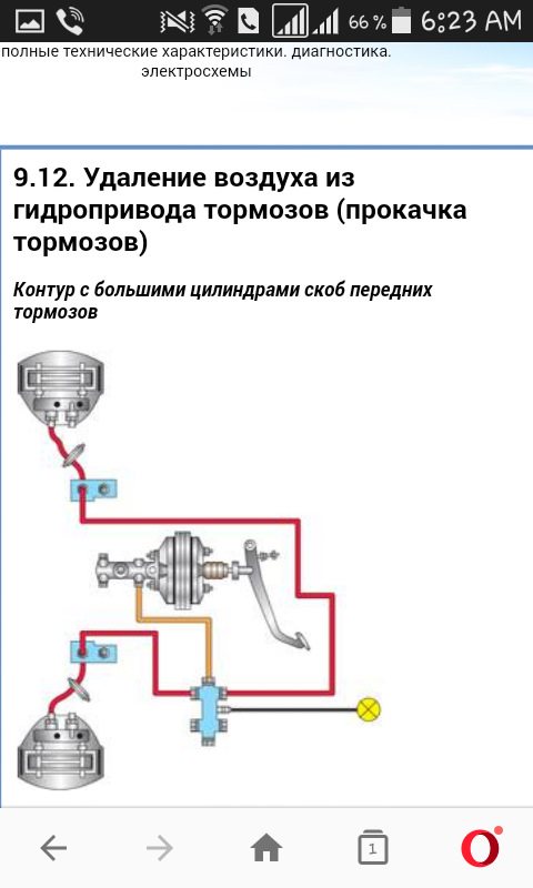 Схема тормозной системы 2141