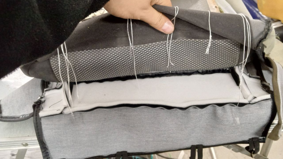 в некоторых местах подшивал к чехлу штатному, а часть насквозь через все сидение, мне так было проще) — Chevrolet Lacetti SW