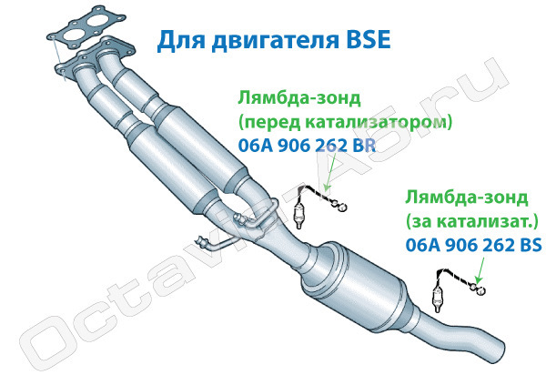 Запчасти на фото: 06A906262BS, 06A906262BR. Фото в бортжурнале Skoda Octavia Mk2