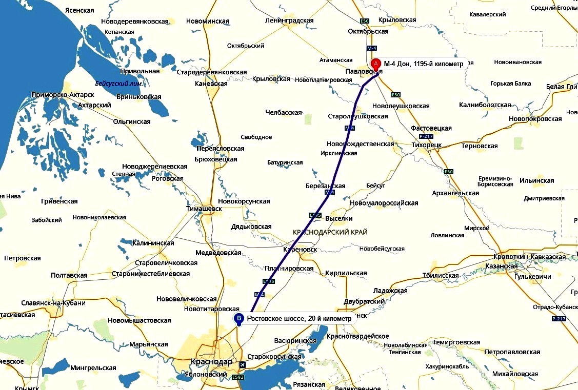 Платная автодорога дон м4 карта с километрами