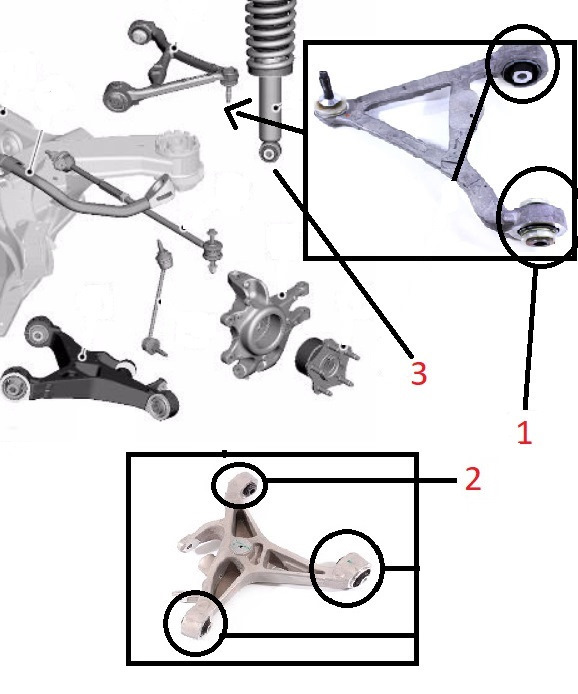 Все плавающие сайлентблоки задней подвески — Jaguar XF (1G), 3 л, 2008 ...
