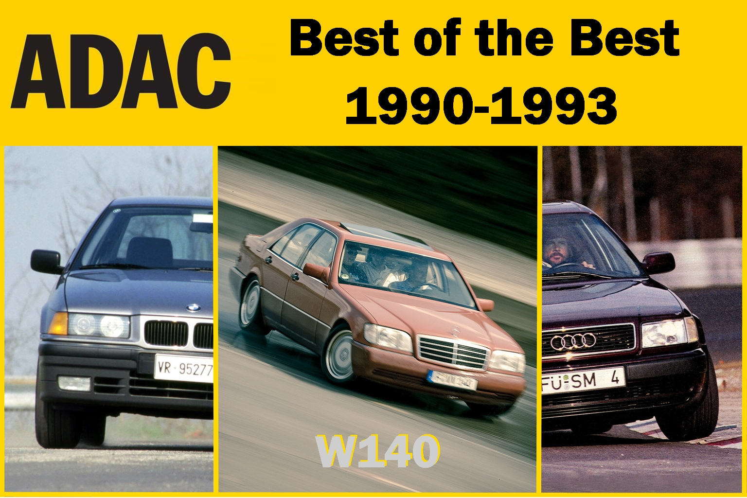 Mercedes W140, BMW E36 и Audi 100 C4: лучшие седаны начала девяностых на  тестах ADAC — DRIVE2