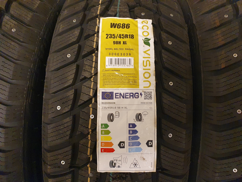 300E3039 Автошина R18 235/45 Ecovision W-686 98H XL шип OVATION ...