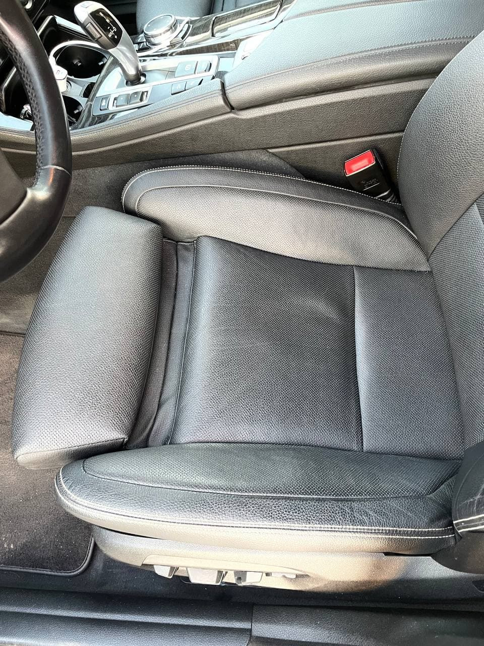 3. Чистка кожаных перфорированных сидений химией Sonax, bmw f10 530d ...