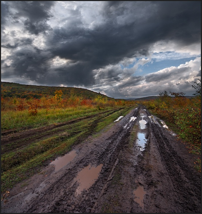 Осеннее поле машины