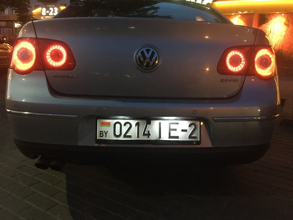 number plate light defective passat b6