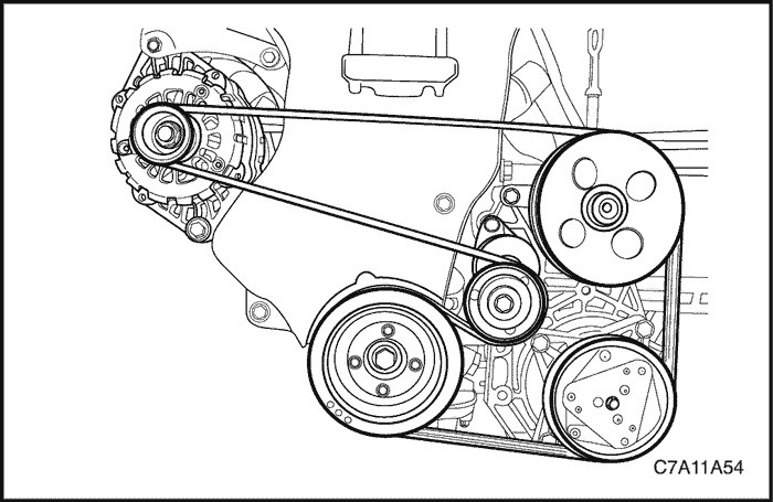 Ремень генератора шевроле круз схема установки Замена ремня и ролика ремня вспомогательных агрегатов - Chevrolet Lacetti 5D, 1,