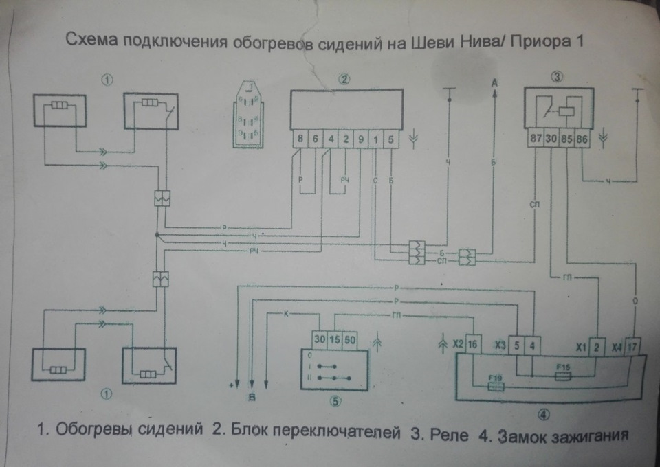 Подключение обогрева сидений нива. Подключение обогрева сидений нива