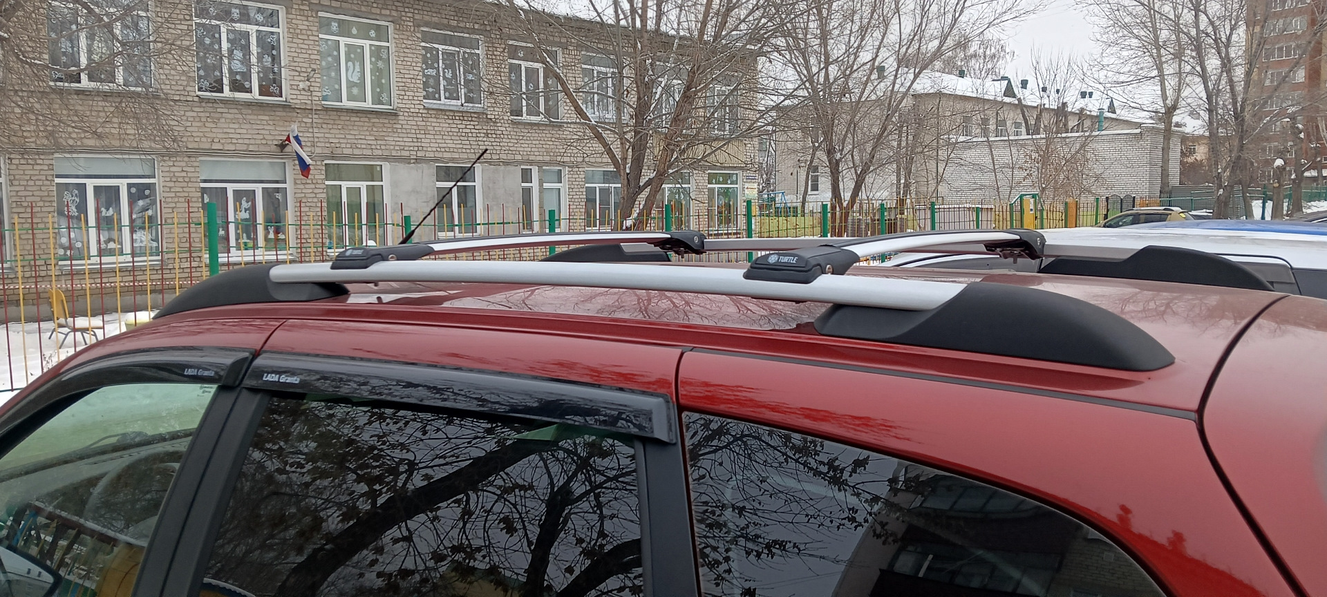 Багажник на рейлинги Turtle Shark — Lada Гранта Cross, 1,6 л, 2021 года ...