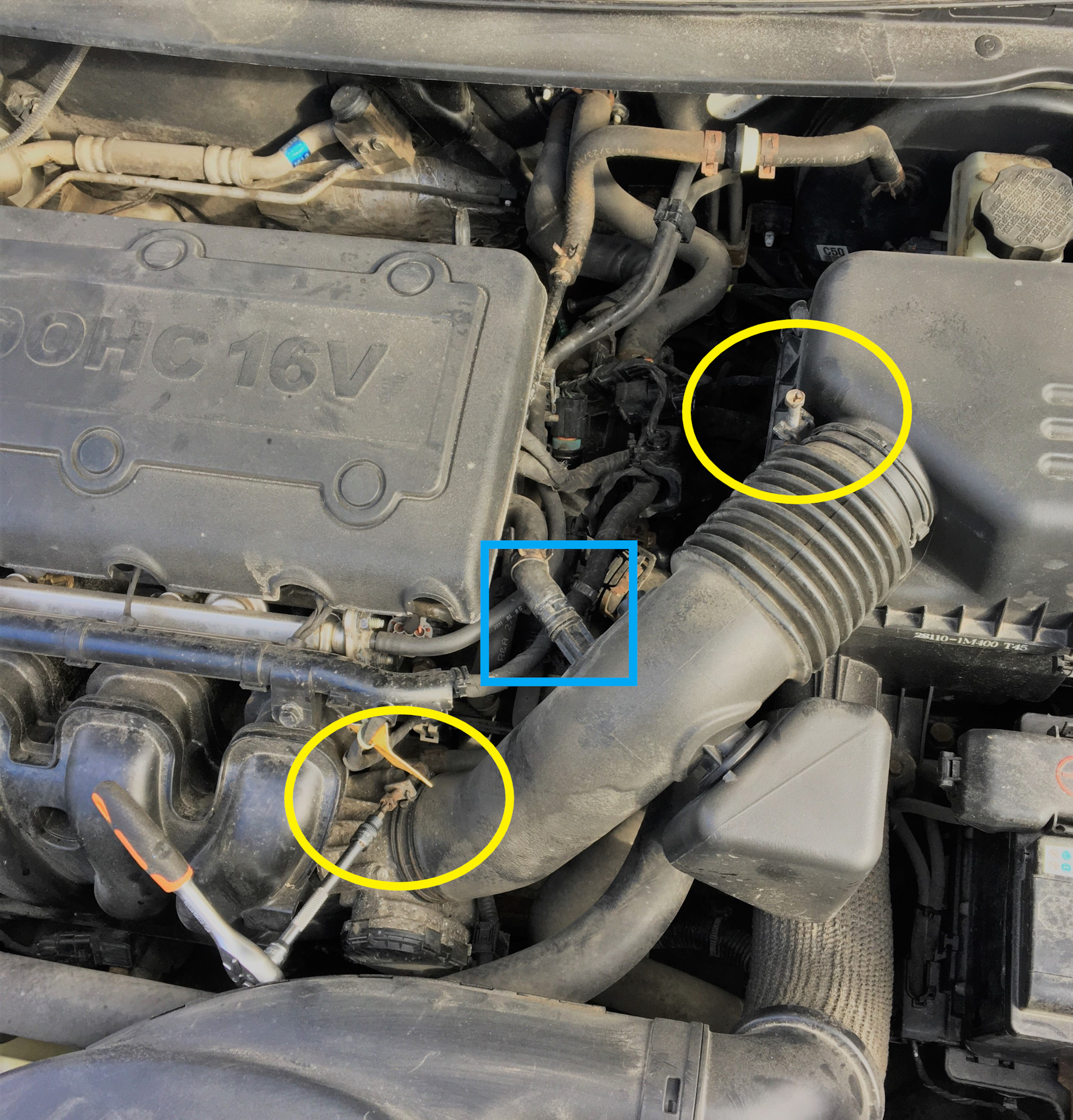 Чистка дроссельной заслонки без снятия трубок охлаждения. — KIA Cerato ...