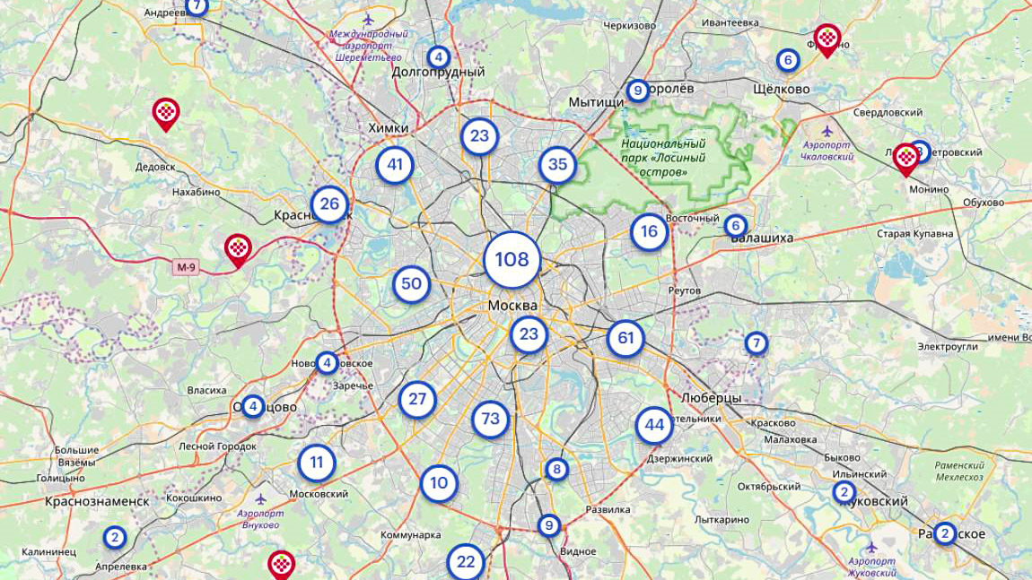 Карта дзержинский московской области онлайн