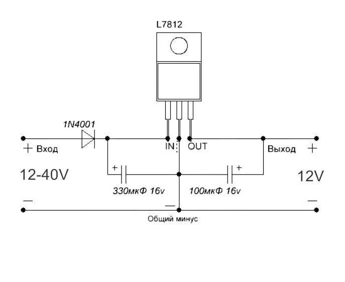 Какая схема стабилизатора напряжения на картинке правильная