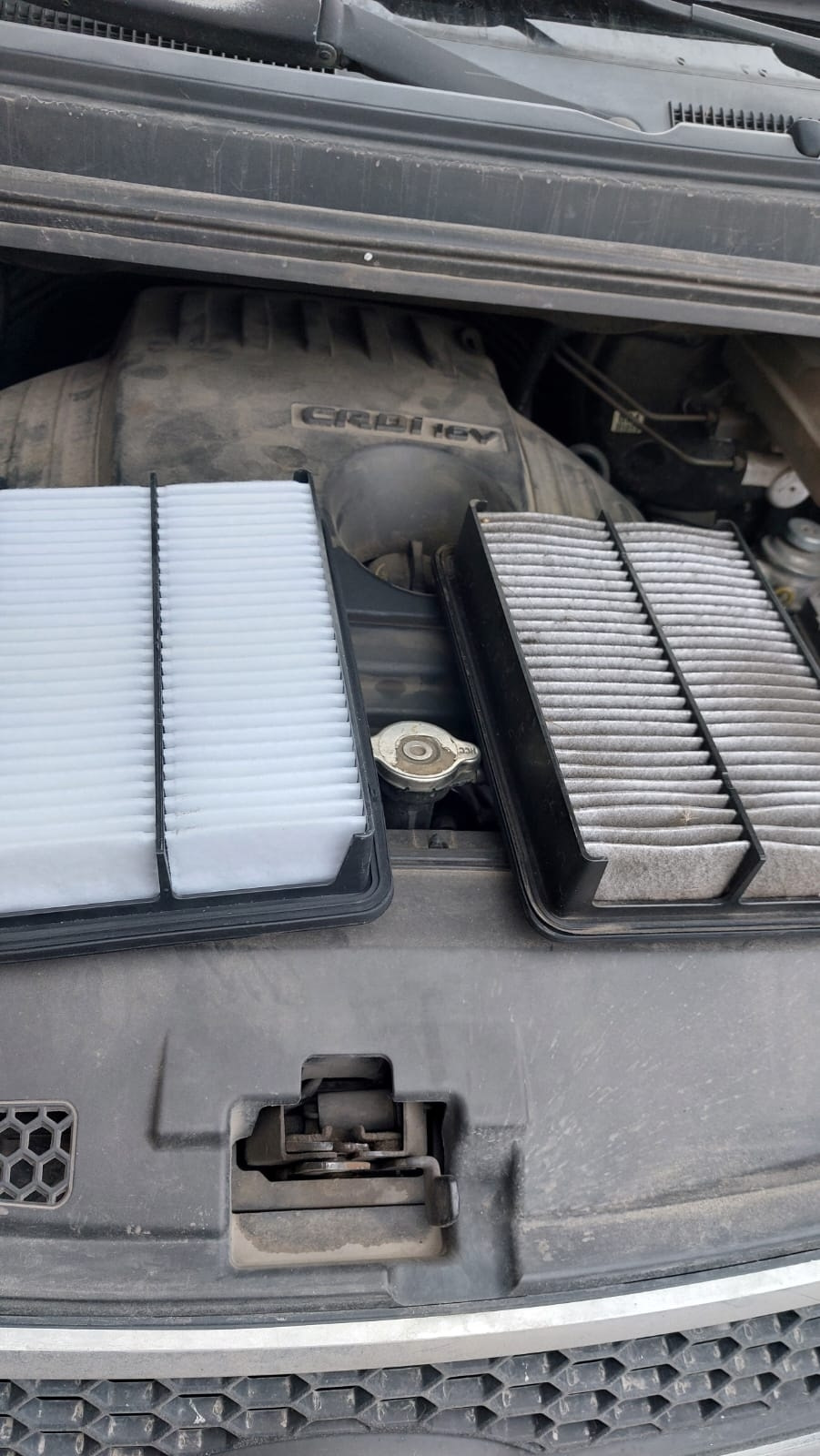 Замена воздушного фильтра — Hyundai Grand Starex, 2,5 л, 2009 года ...