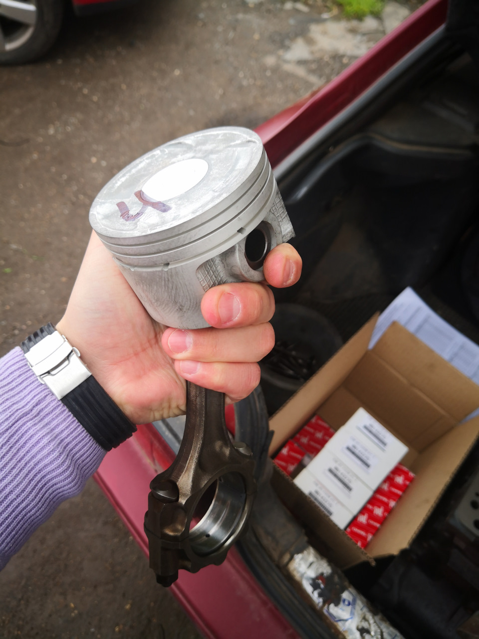 Новый 4-ый поршенёк, остальные такие же) — Mitsubishi Lancer IX