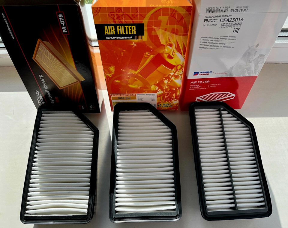 Все три фильтра без коробок и пакетов — Hyundai Solaris (1G)