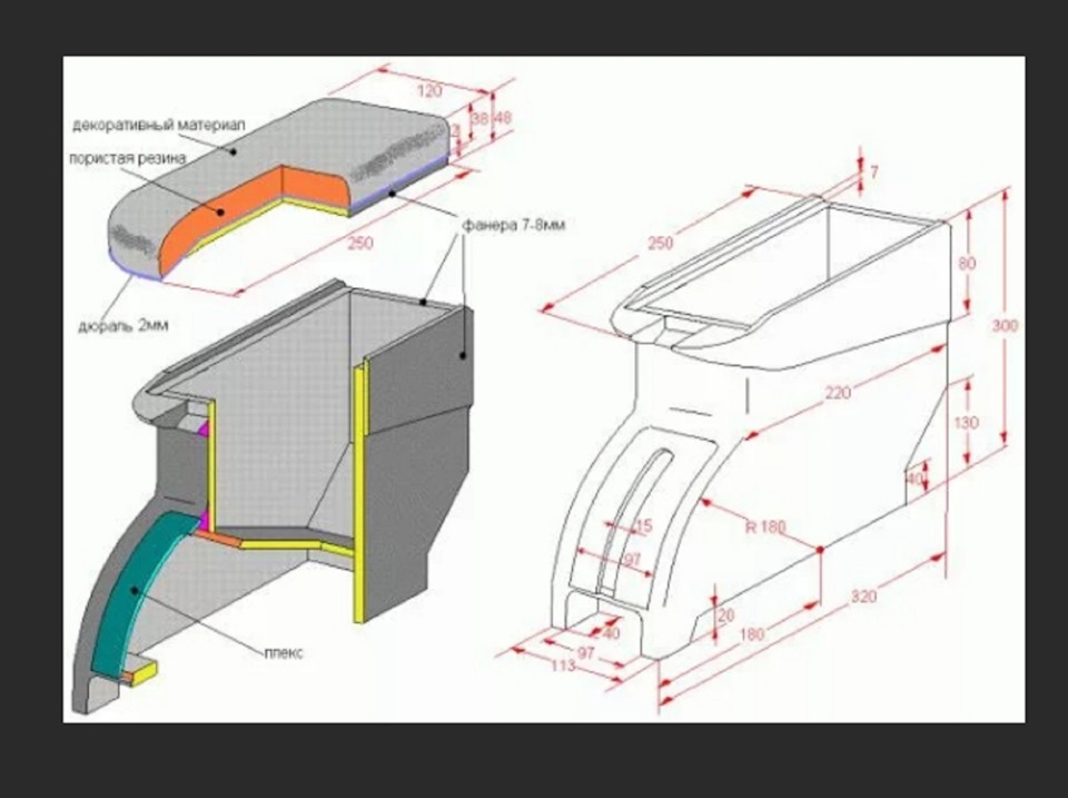 Своими руками подлокотник на ваз 2114 своими руками чертежи