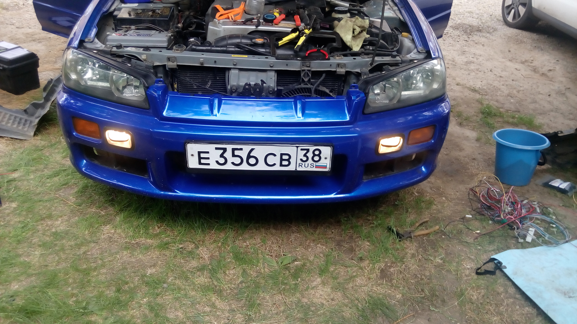 6. Установка передних противотуманных фар — Nissan Skyline (R34), 2,5 л,  1998 года | стайлинг | DRIVE2