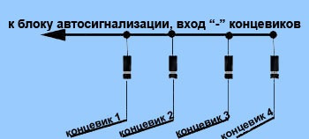 Диод в схеме сигнализации