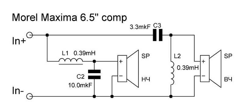 Схема подключения высокочастотного динамика в колонке