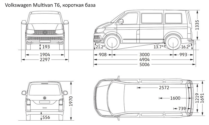 Фольксваген каравелла т6 габариты