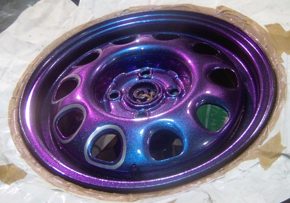 Покраска автодисков пигментами цвета хамелеон — DRIVE2