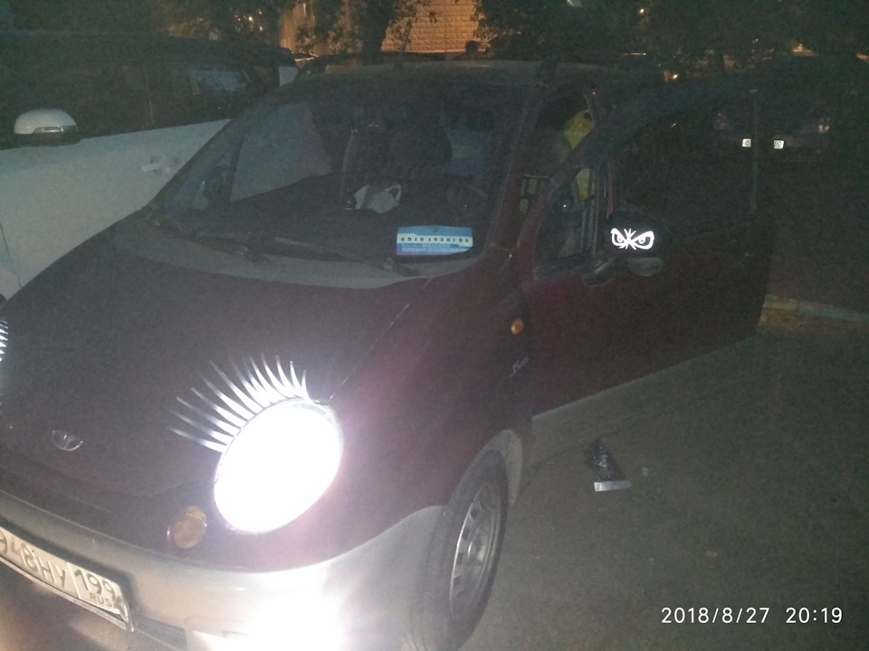 Реснички на фары Daewoo Matiz