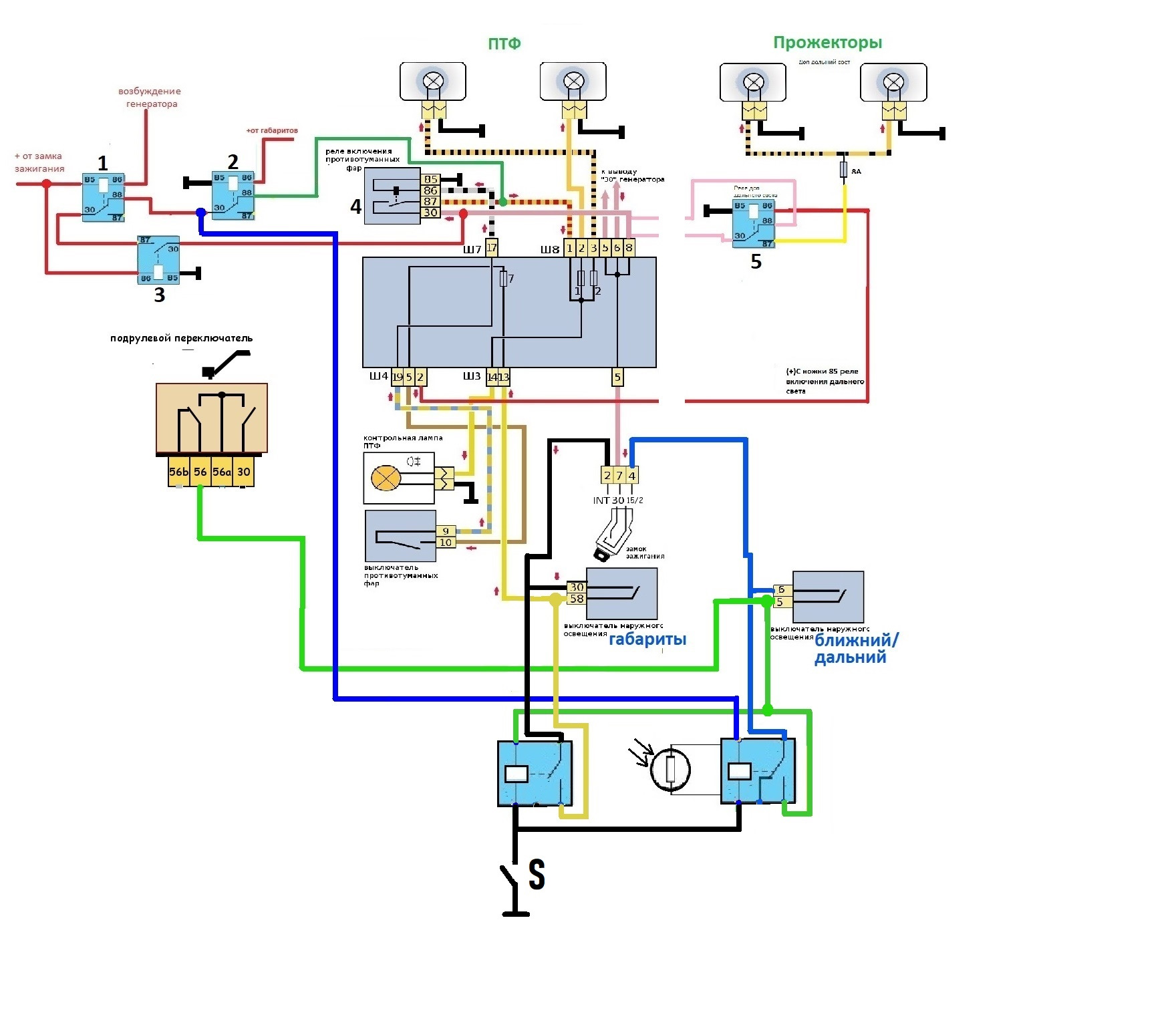 Схема автоматического включения ближнего света