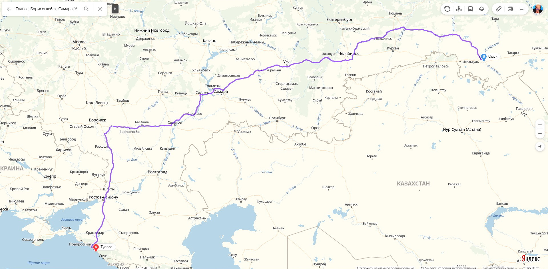 Магнитогорск карталы. Рязань Туапсе маршрут. Оренбург Туапсе на карте. Карта Екатеринбург Туапсе.