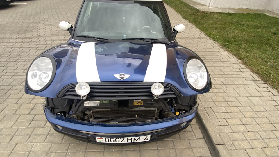 #3 Установка доп фар дальнего света — MINI Cooper Mk I, 1,6 л, 2002 ...